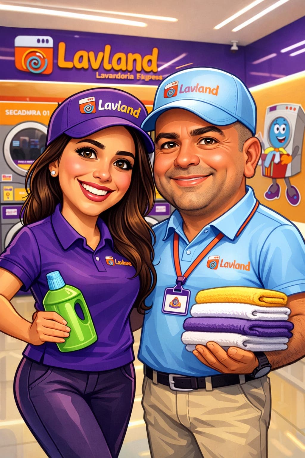 Caricatura Maurício e Daiane